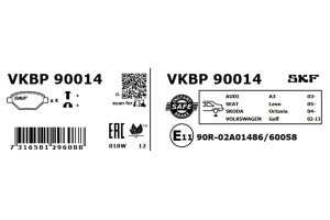 SKF VKBP 90014 Plăcuțe de frână echivalenta GDB1622 / GDB 1551 - Img 3