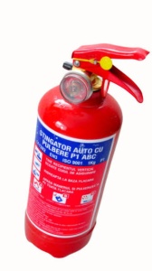 Stingător auto P1 cu pulbere, 1 kg, cu manometru - valabilitate 5 ani