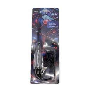 Tester pt tensiune 6-24V, mare, tip surubelnita, carcasa transparenta