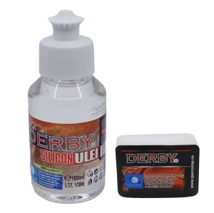 Ulei siliconic pentru bord transparent 100 ml + burete DERBY