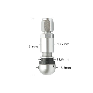 Valva roata tubeless aluminiu compatibila senzor TPMS