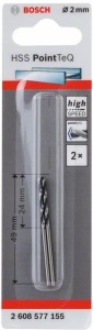 Burghiu spiral HSS PointTeQ de 2,0 mm
