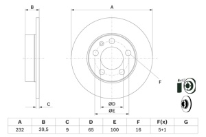 Disc Frână Spate Bosch 0 986 478 868 Compatibil Audi, VW, Skoda, Seat – Golf 4, A3, Octavia, Polo, Fabia, Leon, Ibiza, TT, Rapid, Beetle, Bora - Img 6