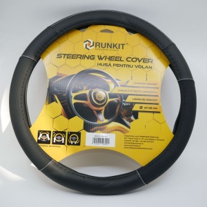 Husa de volan piele sintetica RUNKIT Negru (37-39 cm)