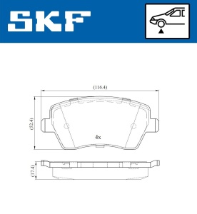 SKF VKBP 80003 Plăcuțe de frână echivalenta GDB1614 / GDB 3332 - Img 6