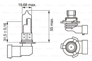 Bec, far faza lunga BOSCH 1 987 302 152 / HB3 12V 60W P20d, Halogen - Img 3