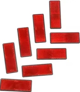 Catadioptru dreptunghiular autoadeziv 86x40 mm Rosu