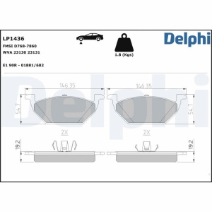 DELPHI LP1436 Plăcuțe de frână echivalenta GDB1984 - Img 5