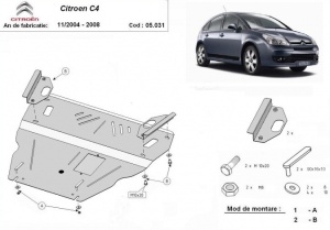 Scut metalic motor, cutie de viteză
