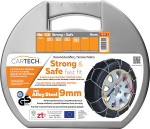 Cartech Strong & Safe Nr 120 Lanțuri Antiderapante Grosime 9mm 2buc