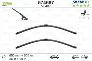 Set lamela stergator Valeo Silencio FlatBlade OE 650/500 mm