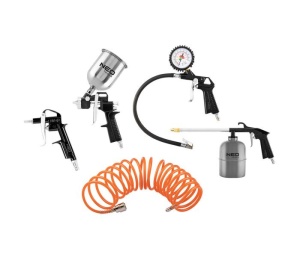 Set pistol 5 piese cu pistol de pulverizare cu cupă superioară