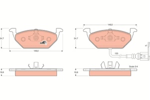 Set Placute Frana Fata Trw Volkswagen Golf 4 1997-2005 GDB1386 - Img 7