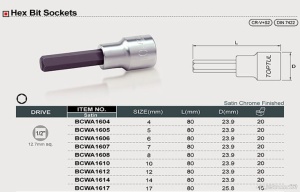 Tubulara biti hex 1608