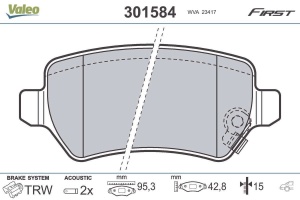 VALEO 301584 Plăcuțe de frână echivalenta GDB953 - Img 4