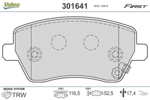 VALEO 301641 Plăcuțe de frână echivalenta GDB332 - Img 3