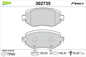 VALEO 302735 Plăcuțe de frână pentru RENAULT MEGANE echivalenta GDB2175 - Img 5