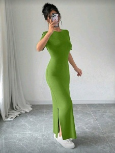 Rochie cu mânecă scurtă LIME - Img 2