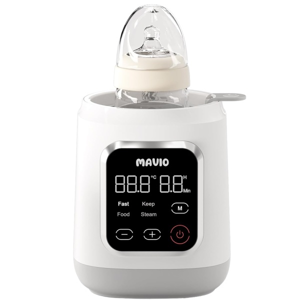 Incalzitor Biberon Mavio® pentru Bebelusi, 7in1, Functii: Incalzire Mancare, Dezghetare Rapida, Sterilizare, Pastrare la Cald 24 Ore, 35 - 60°C, 400W, Control Touch, Fara BPA, Alb