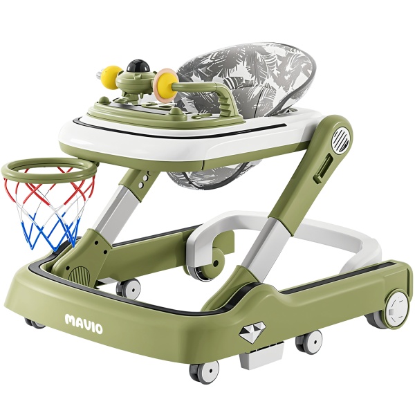 Premergator Copii 2 in 1 Mavio®, Model MyRide, Rotobil, Mod Antemergator, Varsta 3-36 Luni, Pliabil, Inaltime Ajustabila, Cos Baschet, Verde