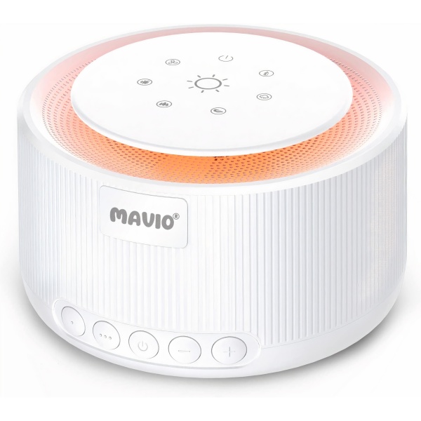 Dispozitiv Sunete Albe Mavio®, Lumina de Veghe Calda, Temporizator, 30 de Melodii, Alb