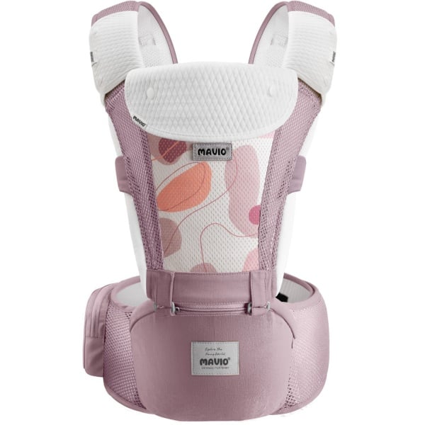 Marsupiu Bebe Mavio®, Ergonomic, 6 Pozitii de Purtare, intre 0 si 36 de luni, Greutate Maxima 14.9 kg, Roz