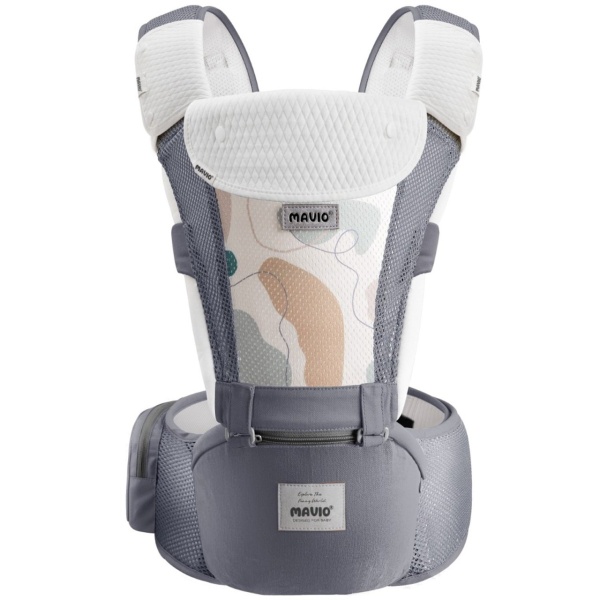 Resigilat - Marsupiu Bebe Mavio®, Ergonomic, 6 Pozitii de Purtare, intre 0 si 36 de luni, Greutate Maxima 14.9 kg, Gri