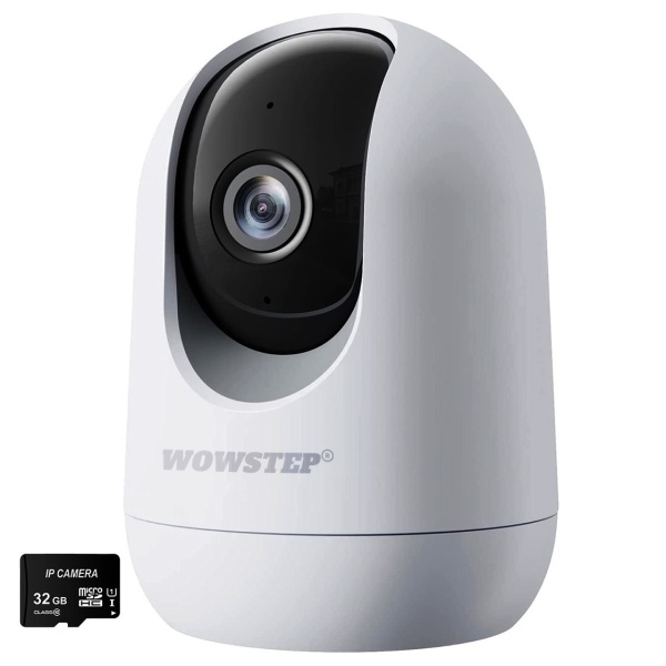 Camera de Supraveghere si Baby Monitor, 3MP, Wi-Fi 2 Ghz, Rezolutie 2K, Detectarea Miscarii, Interior, Card de Memorie 32 GB Inclus, Audio Bidirectional, Filmare Selectiva, Unghi Captare 360°