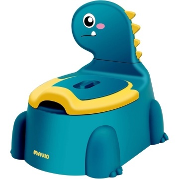 Olita pentru Copii Mavio®, Model Dinozaur, Colac Moale, Design Ergonomic, Non-Toxic, Varsta 1-6 Ani, Compartiment Detasabil, Maner Transport, Usor de Curatat, Picioare Anti-derapante, Albastru