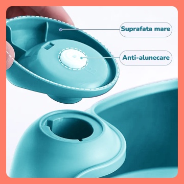Olita pentru Copii Mavio®, Model Prietenos, Material PP de Inalta Calitate, Colac Moale, Sigur pentru Copiii Mici, Non-Toxic, Compartiment Detasabil, Usor de Curatat, Picioare Antiderapante, Inaltime de 22.2 cm, Turcoaz - Img 7