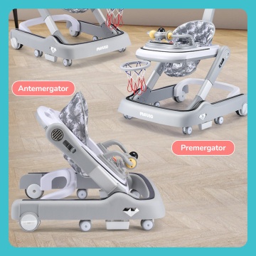 Premergator Copii 2 in 1 Mavio®, Model MyRide, Rotobil, Mod Antemergator, Varsta 3-36 Luni, Pliabil, Inaltime Ajustabila, Cos Baschet, Gri - Img 7