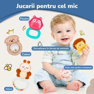Resigilat - Carusel Muzical pentru Patut Mavio®, Model Little Bear, Proiector Lumini pentru Bebelusi, Sunete Albe & Cantece de Leagan, Telecomanda, Temporizator 20/40/60 min, 0+ luni, ABS Non-Toxic, Albastru - Img 4