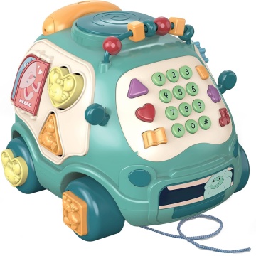 Resigilat - Jucarie Interactiva pentru Copii Mavio®, Telefon Educativ Tip Autobuz Muzical, cu Sunete Diverse, Jocuri, Verde - Img 1