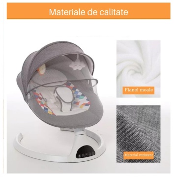 Resigilat - Leagan Electric, Acoperis Rabatabil si Plasa Protectie Tantari pentru Bebelusi, Conexiune Bluetooth, Telecomanda, Jucarii si Melodii - Img 7