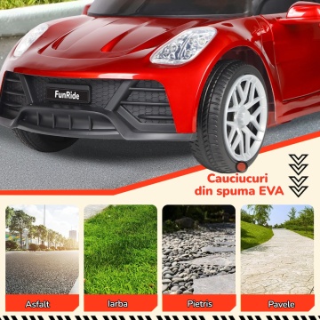 Resigilat - Masinuta Electrica Mavio®, Model FunRide, Copii 3 - 8 Ani, Telecomanda, Viteza 5km/h, Doua Motoare, Faruri, Cauciucuri EVA, Oglinzi, Rosu - Img 5