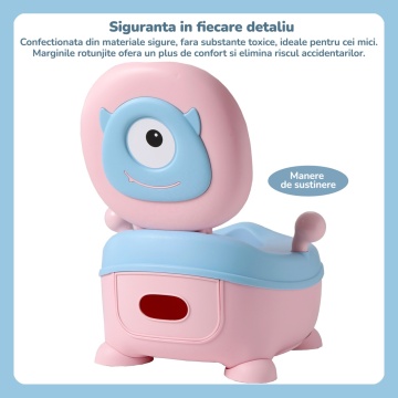 Resigilat - Olita pentru copii Mavio®, Colac Moale, Compartiment Detasabil, Inaltime 22.2cm, Roz (Copy 1) - Img 3