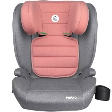 Resigilat - Scaun Auto Copii Mavio®, Model Venture, ISOFIX, 100 – 150 cm, Copii 4 – 12 ani, Tetiera Reglabila, Protectie Impact Lateral, Montaj Centura 3 Puncte, Suport Pahar Integrat, Cadru PP, Omologat i-Size R129, Gri/Roz - Img 2