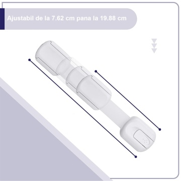 Resigilat - Set 6 Sigurante Usi Copii, Blocheaza Sertare, Frigider, Congelator, Ajustabile pe Lungime, Adeziv Puternic 3M, Fara Urme dupa Indepartare, Sistem de Inchidere Dublu, Alb - Img 8