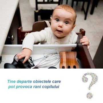 Resigilat - Set 6 Sigurante Usi Copii, Blocheaza Sertare, Frigider, Congelator, Ajustabile pe Lungime, Adeziv Puternic 3M, Fara Urme dupa Indepartare, Sistem de Inchidere Dublu, Maro - Img 6