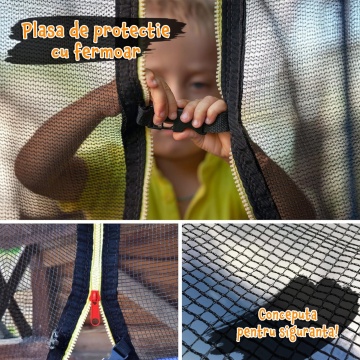 Resigilat - Trambulina pentru Copii Mavio®, Diametru 244 cm, Plasa Protectie, Exterior si Gradina, Protectie UV, Scara de Acces Inclusa, 48 de Arcuri de Sustinere din Otel Galvanizat, Certificat de Siguranta - Img 8