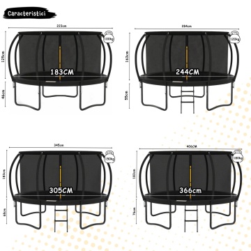 Resigilat - Trambulina pentru Copii Mavio®, Diametru 365 cm, Plasa Protectie, Exterior si Gradina, Protectie UV, Scara de Acces Inclusa, 72 de Arcuri de Sustinere din Otel Galvanizat, Certificat de Siguranta - Img 6