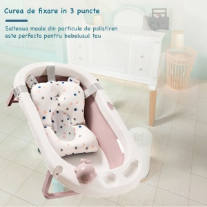 Cadita Bebelusi Mavio® cu Pernuta Hipoalergenica, 0 – 8 ani, Jucarie Detasabila, Roz - Img 5