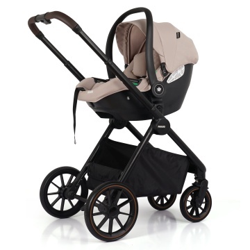 Carucior 3 in 1 pentru Bebelusi Mavio®, Model Urban, Landou, Parte Sport, Scoica Auto, Copii 0–4 Ani, Cadru Aluminiu, Sezut Reversibil, Pliere One Fold, Centura de Siguranta 5 Puncte, Roti EVA, Maner Reglabil, Geanta, Husa Ploaie, Plasa Tantari, Bej - Img 2