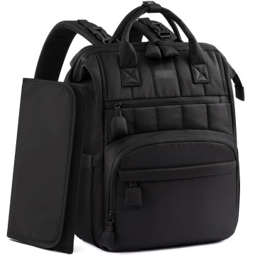 Geanta pentru Bebelusi Mavio®, 31 L, 17 Buzunare, Rucsac cu Buzunare Termoizolante, Buzunar Impermeabil, Buzunar Servetele Umede, Prindere Carucior, Buzunar Antifurt, Salteluta de Schimb, Negru