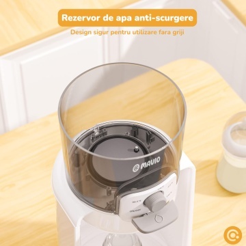 Incalzitor Instant pentru Apa Mavio®, Baby Water Warmer, Espressor Apa pentru Bebelusi, Capacitate 1L, Afisaj LED, 4 Setari Temperatura 37-70°C, Mentinere Cald pana la 72h, Lumina de Noapte, Fara BPA, Preparare Rapida Biberon, Alb - Img 7