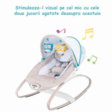 Resigilat - Balansoar Electric Mavio®, 8 Cantece de Leagan, Baldachin Retractabil, Functie Temporizator, Centura de Siguranta - Img 6