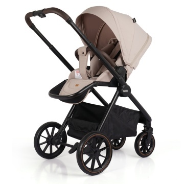 Resigilat - Carucior Sport pentru Bebelusi Mavio®, Model Urban, 0–4 Ani, Pana la 22 kg, Landou Reversibil, Spatar Reglabil 3 Pozitii, Suspensii, Pliere One Fold, Cadru Aluminiu, Pliere Carte, Centura de Siguranta 5 Puncte, Roti Cauciuc, Bej - Img 2