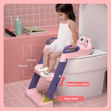 Resigilat - Reductor WC cu Scara Mavio®, pentru Copii cu Varsta pana la 7 Ani, Reglabil pe Inaltime, Roz - Img 6