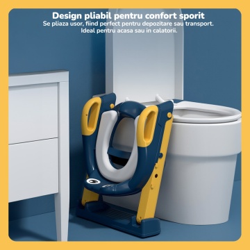 Resigilat - Reductor WC cu Scara Mavio®, pentru Copii cu Varsta pana la 7 Ani, Reglabil pe Inaltime, Albastru/Galben - Img 9