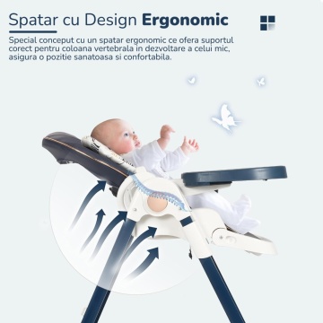 Resigilat - Scaun de Masa 3 in 1 Mavio® Ascend, Inaltime Ajustabila, Roti Detasabile, Varsta 6-36 luni, Greutate Maxima 30kg, Inclinare, Albastru - Img 4